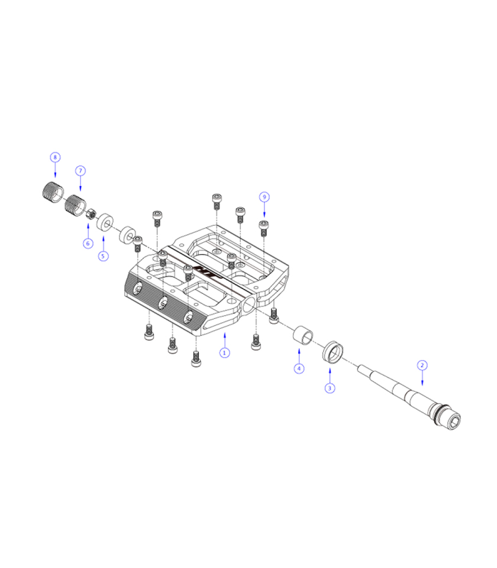 PINS PEDALES HT AN03A, AN14A (NEGRO)
