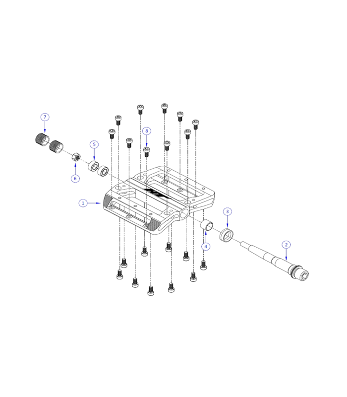 HT AN14A PEDALS (MARINE BLUE)