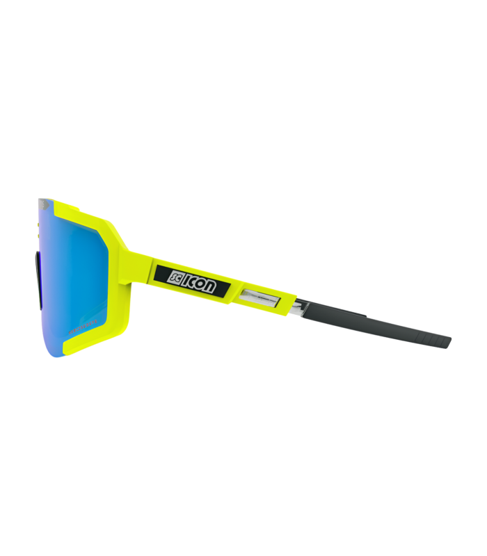 SCICON AEROSCOPE FLUO YELLOW SUNGLASSES (MULTIMIRROR BLUE LENS)