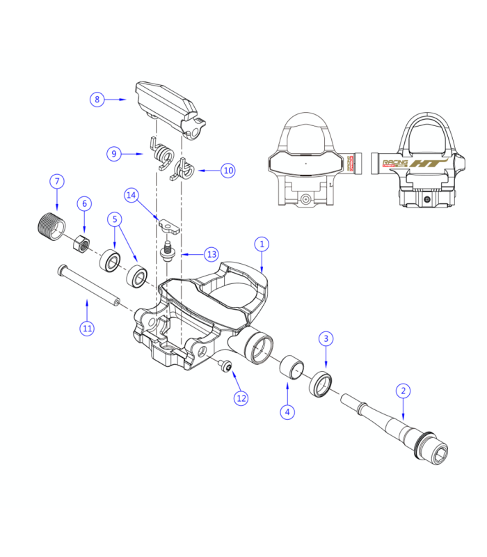 HT PK02 TITANIUM SPINDLE ROAD PEDALS (BLACK)