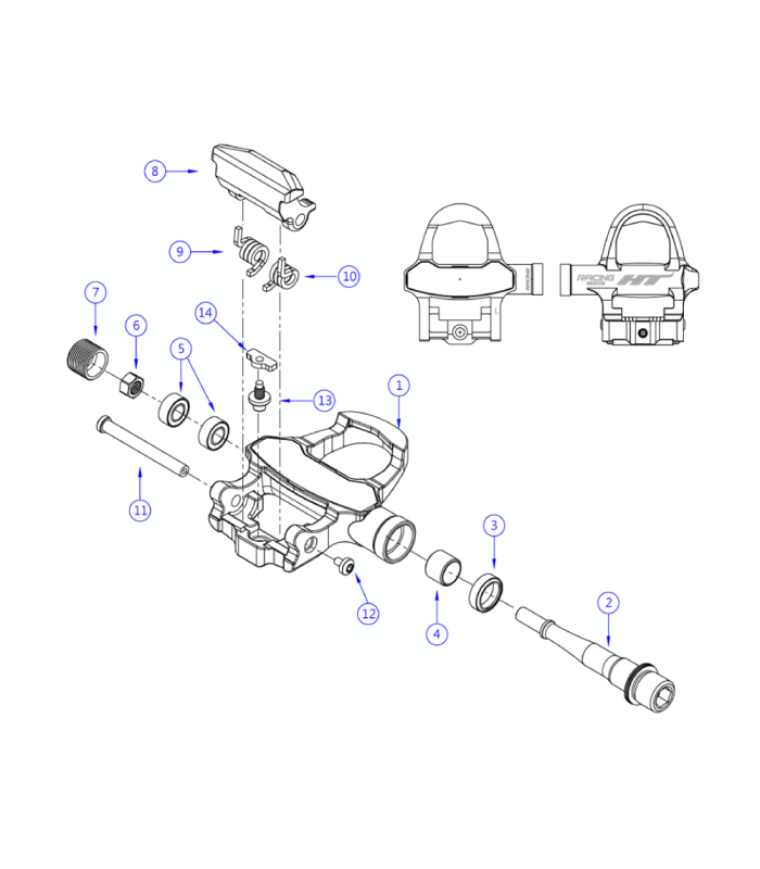 HT PK02G ROAD PEDALS (BLACK)