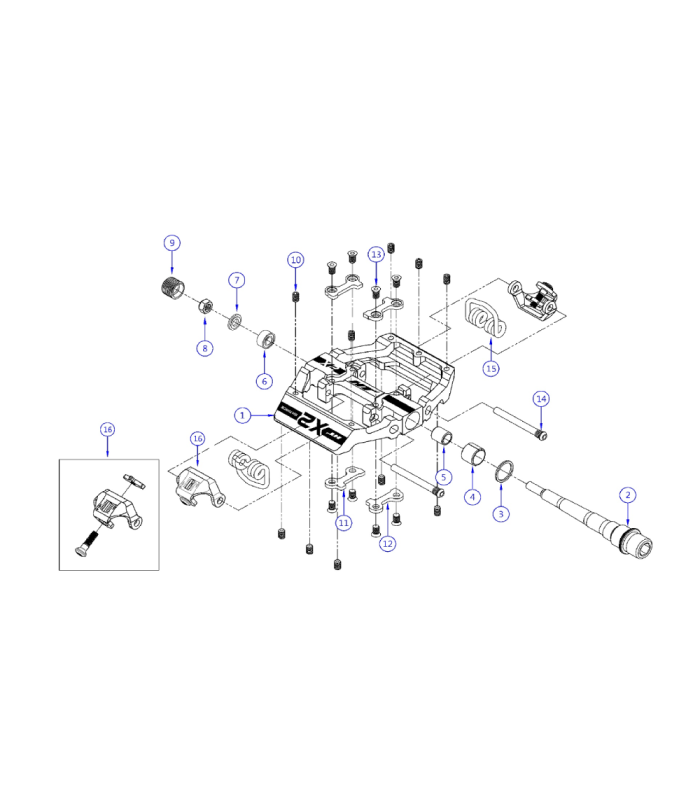 DESPIECE COMPLETO CLIP ENGANCHE PEDALES HT X2 (PLATA)