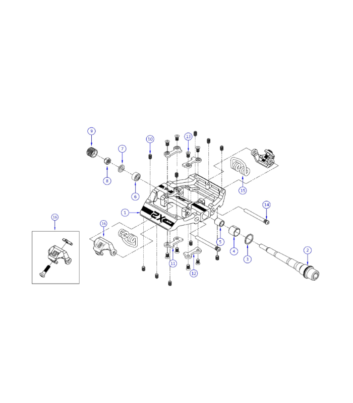 DESPIECE COMPLETO CLIP ENGANCHE PEDALES HT X2-SX (PLATA)