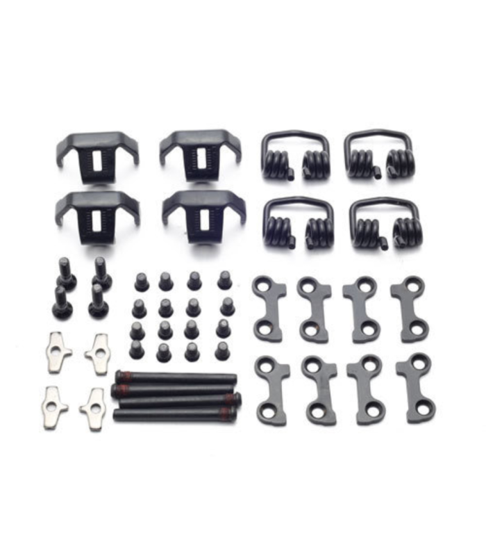 DESPIECE COMPLETO CLIPS ENGANCHE PEDALES HT X2-SX (NEGRO)