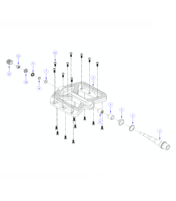 HT ANS06 PEDAL SPINDLES (SILVER)