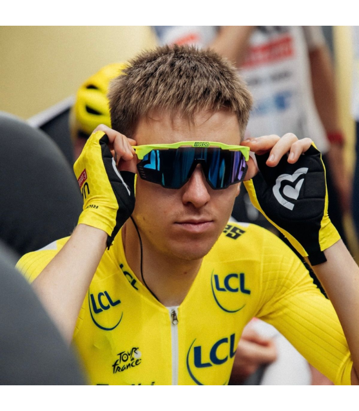 SCICON AEROSHADE KUNKEN FLUO YELLOW SUNGLASSES (MULTIMIRROR BLUE LENS)