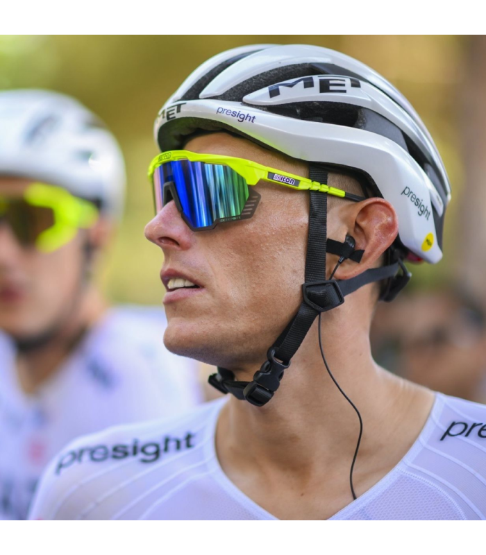 SCICON AEROSHADE KUNKEN FLUO YELLOW SUNGLASSES (MULTIMIRROR BLUE LENS)