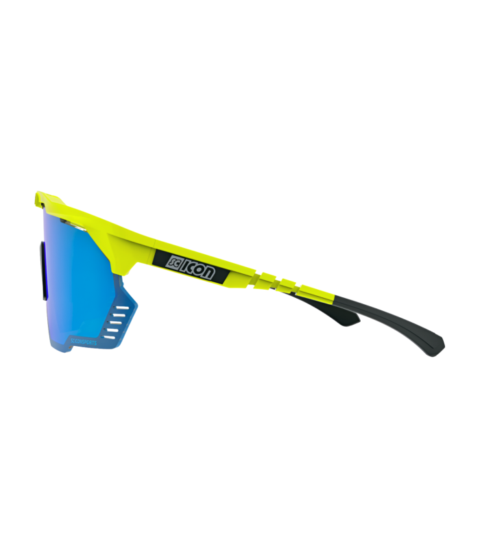 SCICON AEROSHADE KUNKEN FLUO YELLOW SUNGLASSES (MULTIMIRROR BLUE LENS)