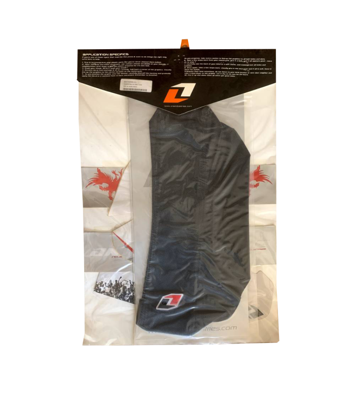 KIT ADHESIVOS + FUNDA ASIENTO ONE INDUSTRIES WHITE CAMO HONDA CRF 50 (2004-2007)