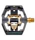PEDALES DESCENSO-ENDURO HT X3 EJE TITANIO LIMITED EDITION (STEALTH BLACK/MECANISMO DORADO)