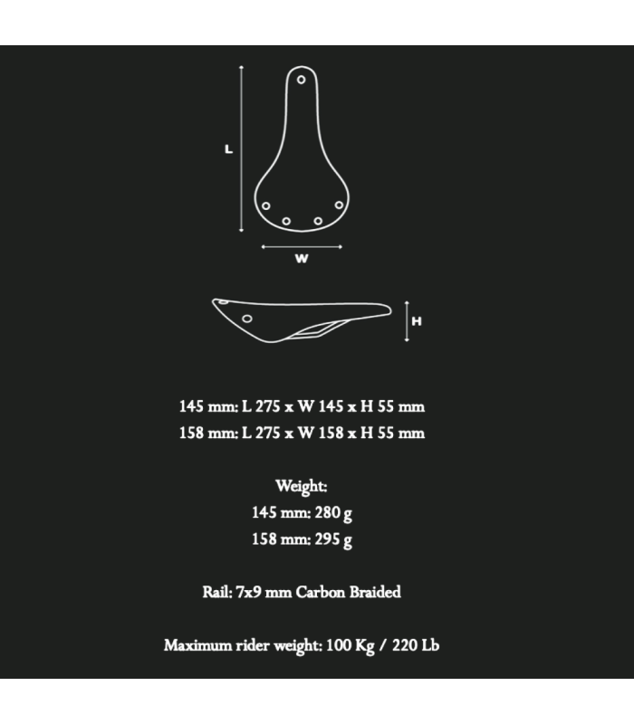 BROOKS CAMBIUM C13 145 CARVED SADDLE (BLACK)