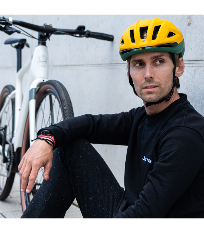 HJC CROSSER HELMET (MATTE YELLOW/GREEN)