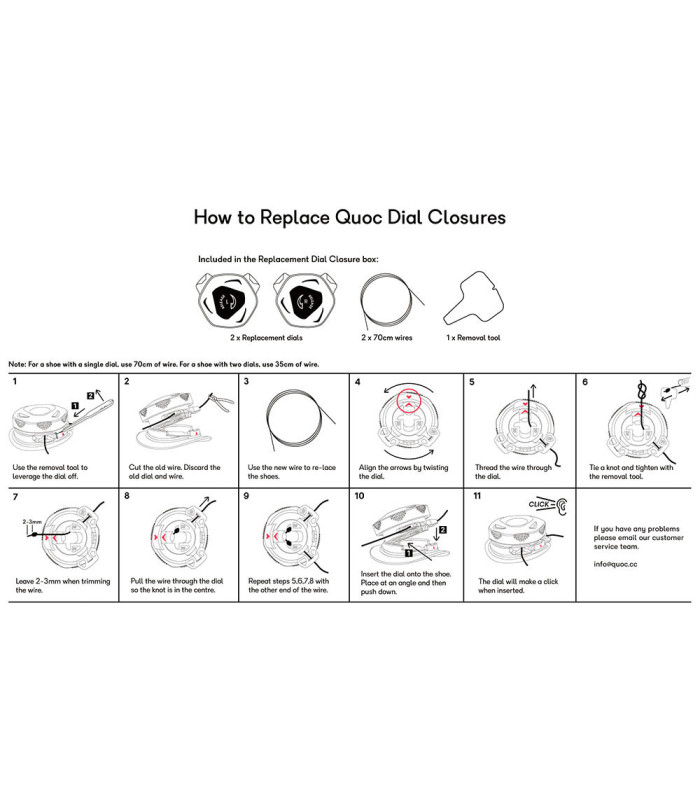 JUEGO CIERRES DE REPUESTO QUOC (NEGRO)