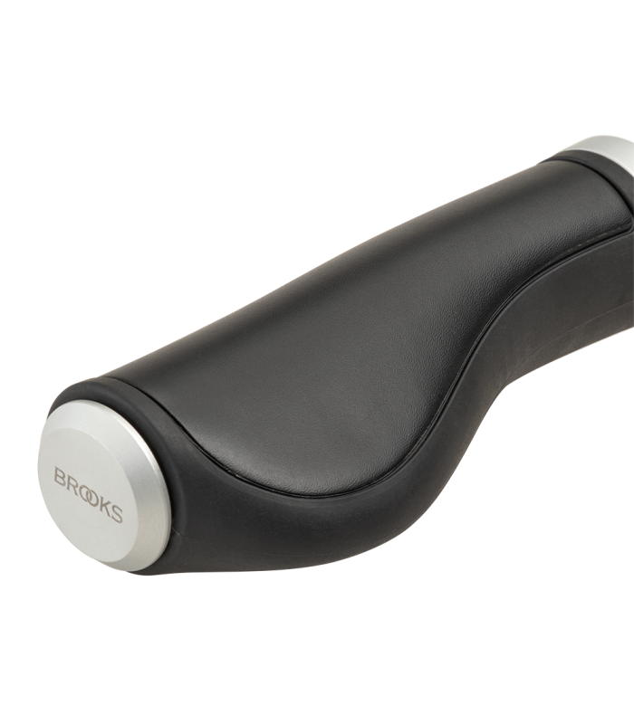 PUÑOS ERGONÓMICOS PIEL BROOKS (NEGRO/130 MM-100 MM)