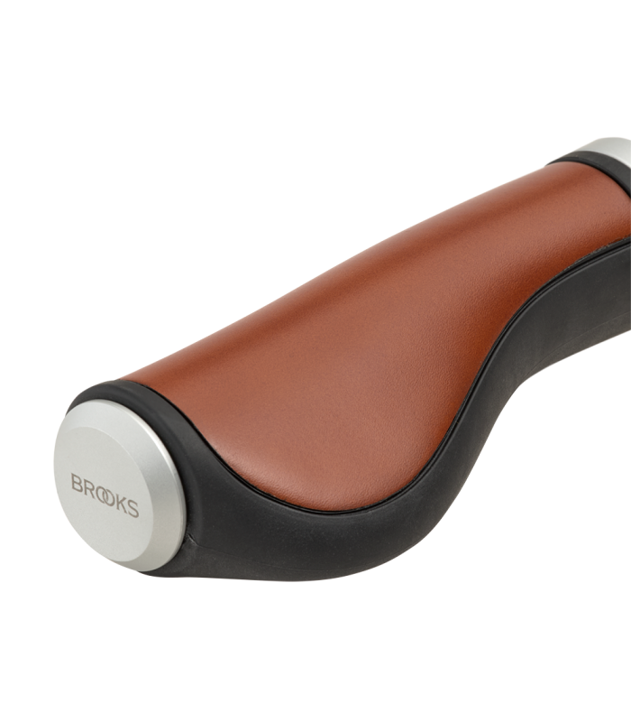 BROOKS ERGONOMIC LEATHER GRIPS (HONEY/130 MM-130 MM)