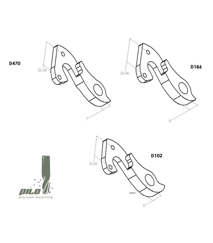 PILO D186 DERAILLEUR HANGER