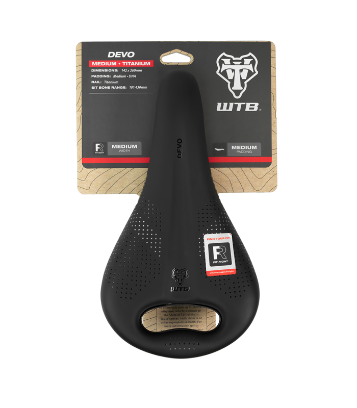 WTB DEVO TITANIUM MEDIUM PICKUP FUSION FORM SADDLE (BLACK)