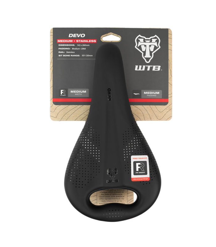 WTB DEVO STAINLESS MEDIUM PICKUP FUSION FORM SADDLE (BLACK)