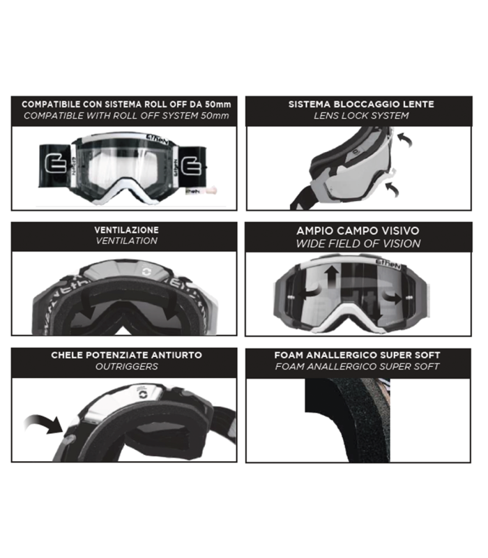 ETHEN 05R BLACK-RED GOGGLES (RED MIRROR LENS)