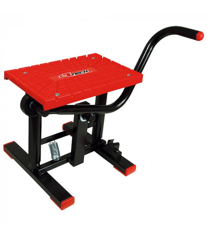 RTECH FOOT LIFT BIKE STAND WITH CROSS TPU PLATE (RED)