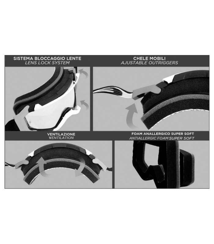 ETHEN 05 PRIMIS WHITE-RED GOGGLES (CLEAR LENS)