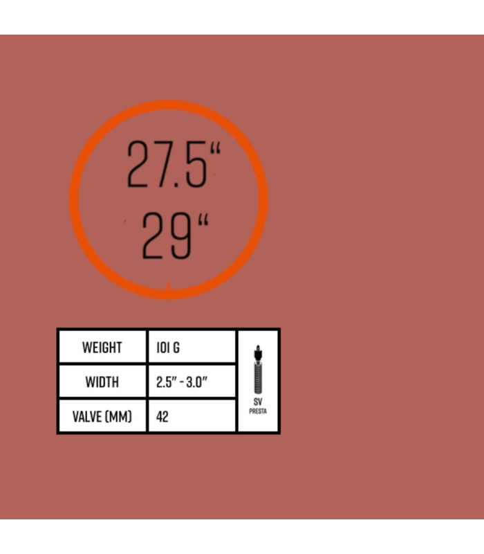CÁMARA TUBOLITO TUBO-MTB PLUS SV 42 (27.5"/29" X 2.5"-3.0")