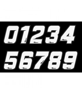 RTECH WHITE NUMBER STICKERS (10 UNITS)