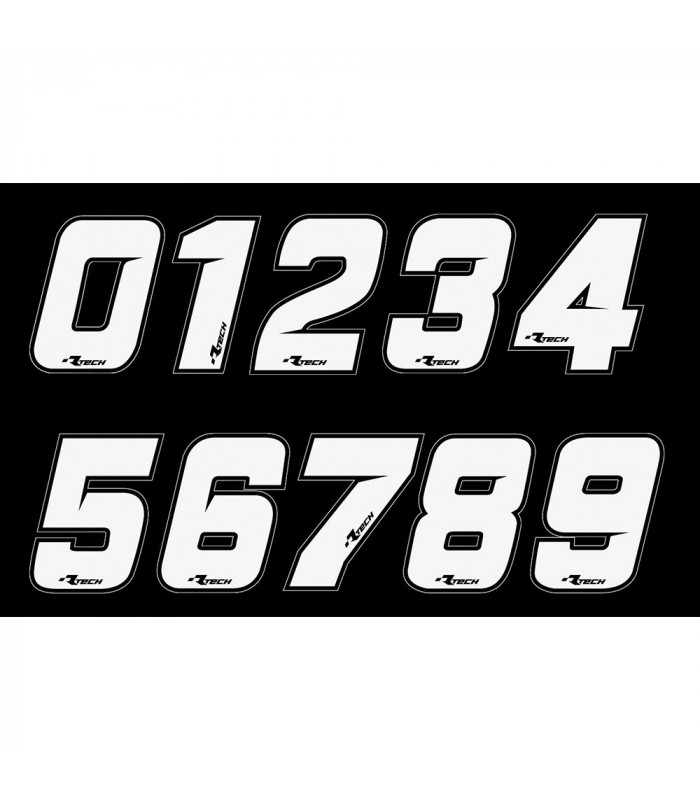 RTECH WHITE NUMBER STICKERS (10 UNITS)