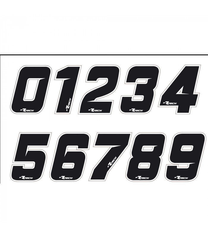 RTECH BLACK NUMBER STICKERS (10 UNITS)