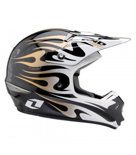 CASCO ONE INDUSTRIES KOMBAT FLAMES (NEGRO/DORADO) | TopFun.com