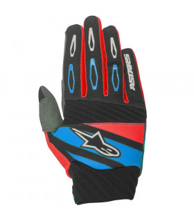 GUANTES MX ALPINESTARS TECHSTAR FACTORY  NEGRO/ROJO/AZUL.