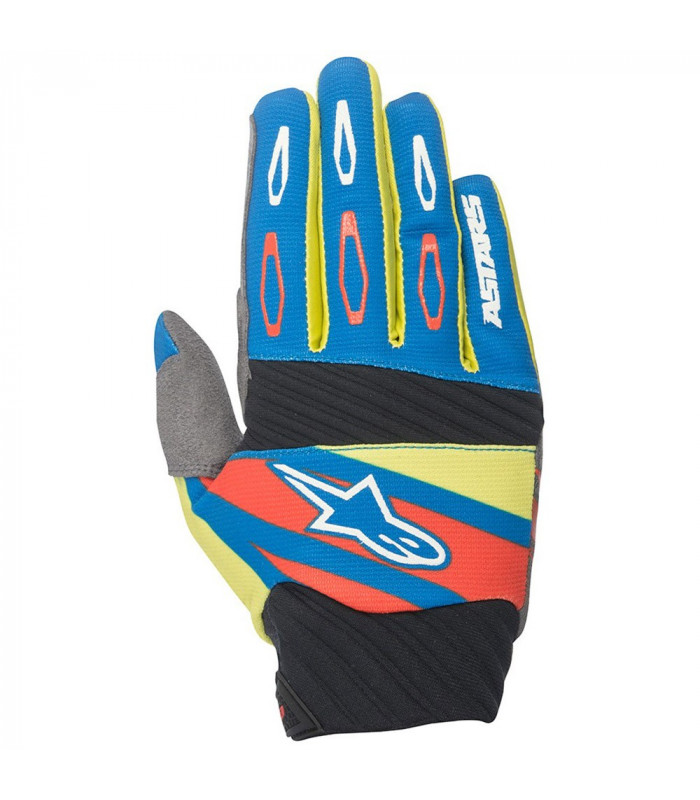 GUANTES MX ALPINESTARS TECHSTAR FACTORY  BLUE/YELLOW RED.