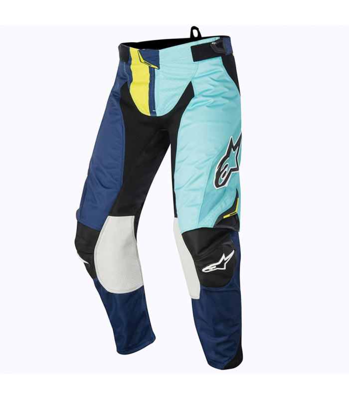 PANTALON MX ALPINESTARS TECHSTAR FACTORY  AZUL MARINO/TURQUESA/LIMA.