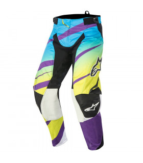 PANTALON MX ALPINESTARS TECHSTAR VENOM  VERDE LIMA/CYAN/PURPURA.