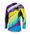 CAMISETA MX ALPINESTARS TECHSTAR VENOM  LIMA/CYAN/PURPURA.
