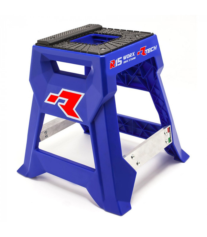 CABALLETE PLASTICO MOTO AZUL  CON BANDEJA HERRAMIENTAS