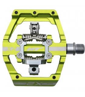 PEDALES DESCENSO HT X2 (VERDE MANZANA)
