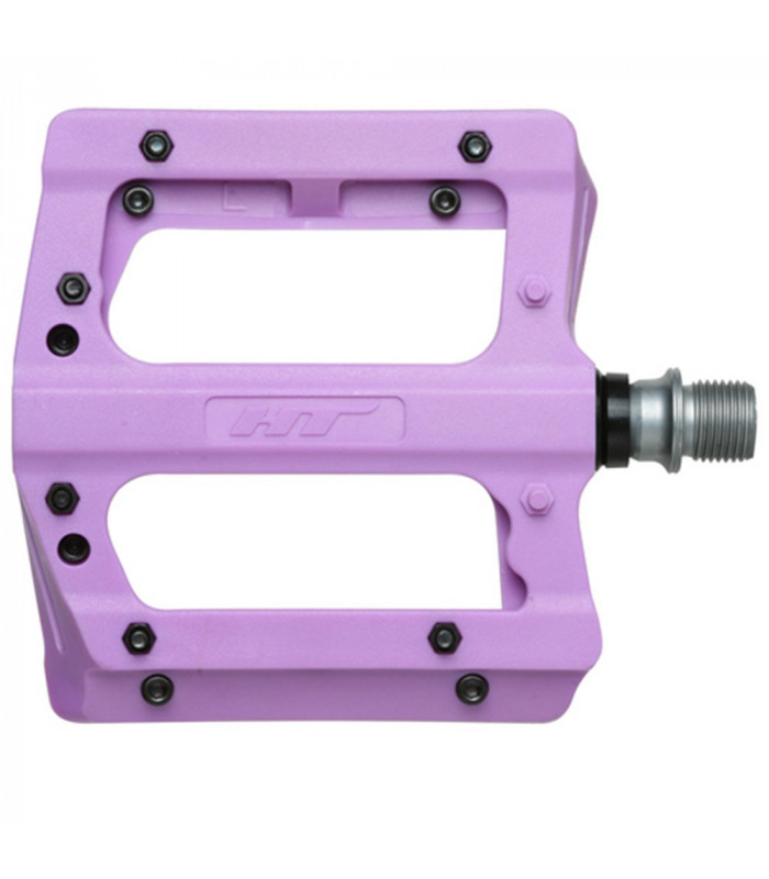 PEDALES HT PLATAFORMA MTB PA12 PURPLE  PINS METALICOS